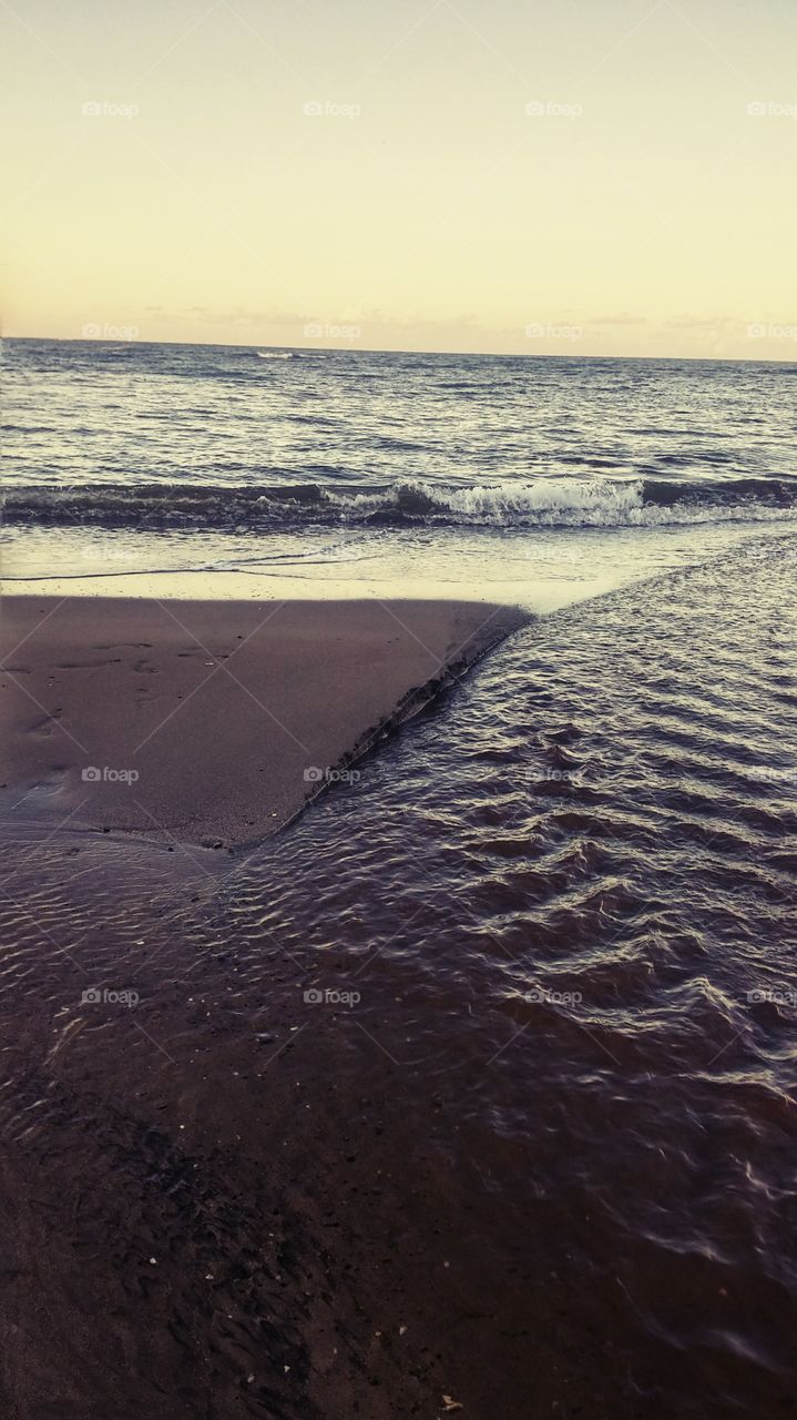 water at beach.