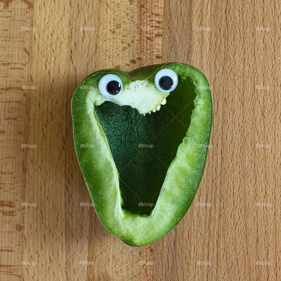 Happy green pepper