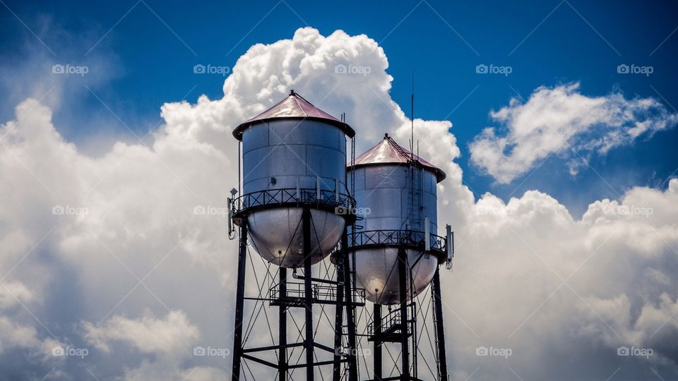 Vintage Rooftop Water Towers