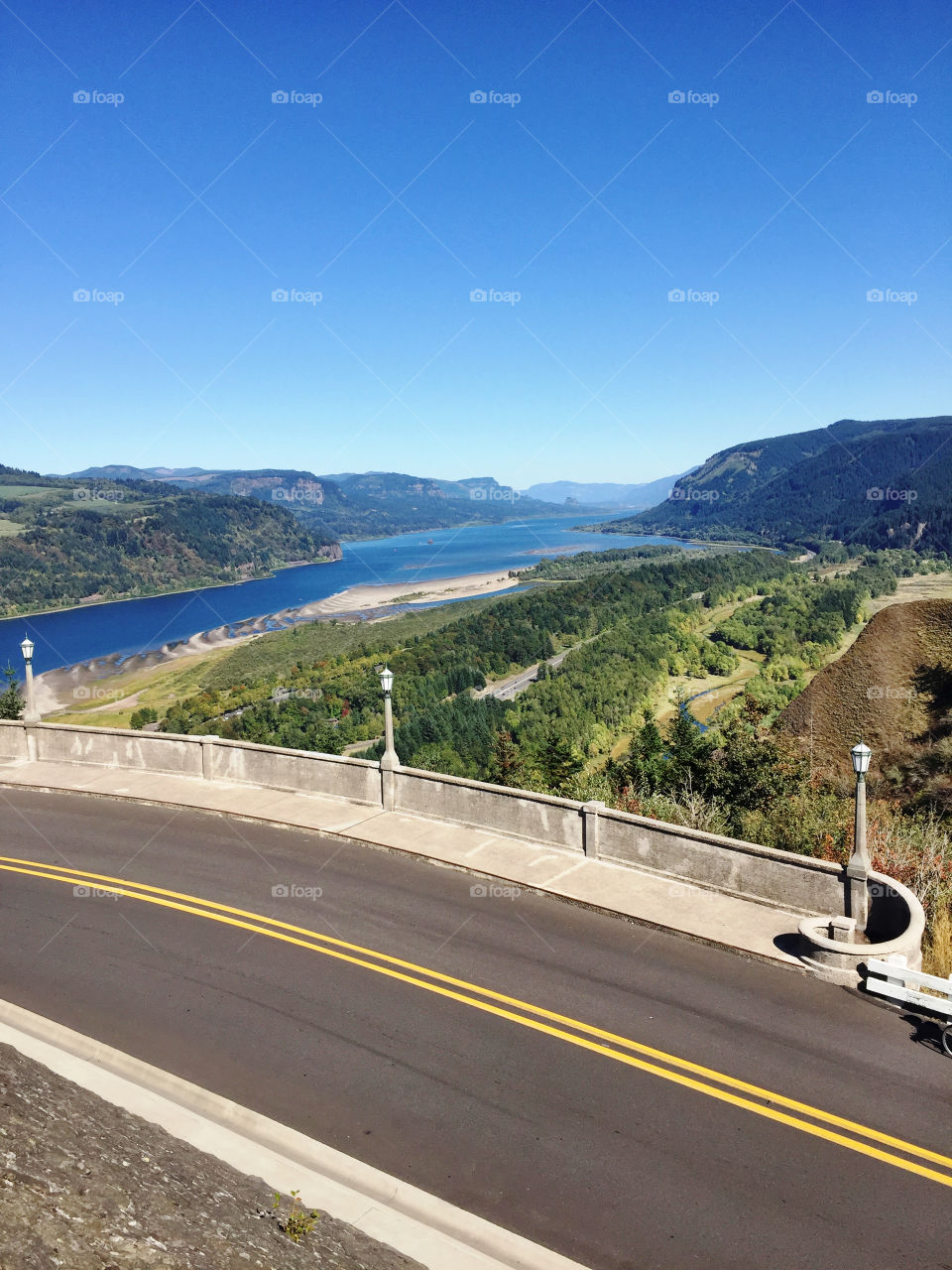 Columbia River Gorge. Scenic view of the Columbia River Gorge from Crown Point Viewpoint