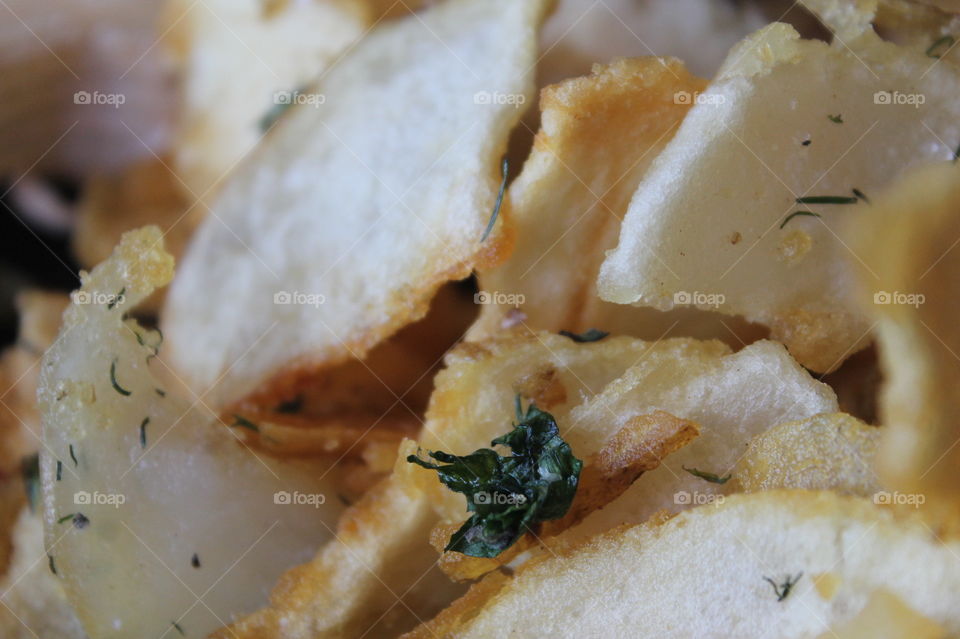 Fresh made thin-cut organic deep-fried potatoes with sea salt and fresh sage. Carb heaven!