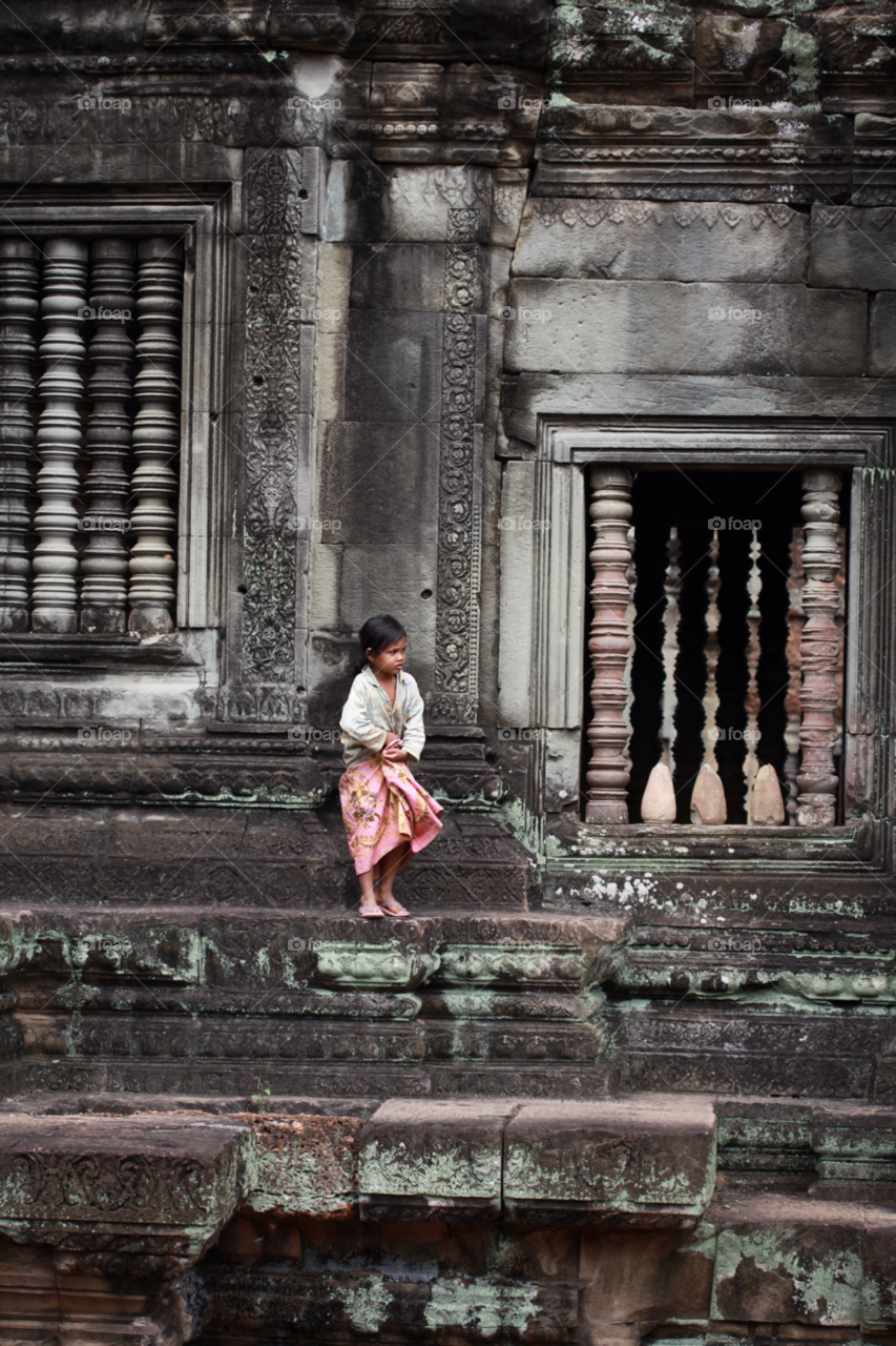 girl in ruin cambodia by gary.collins