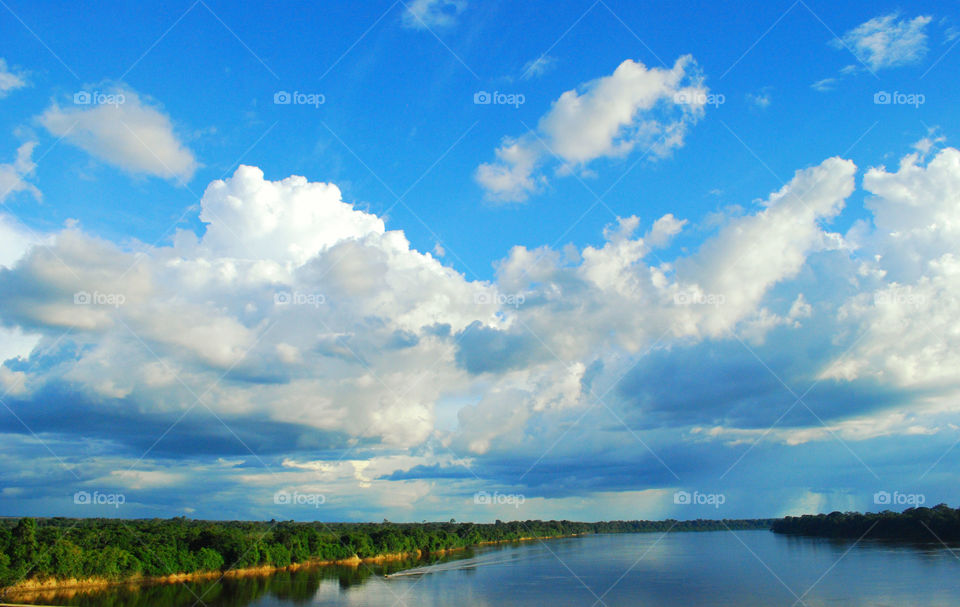 blue sky and river
