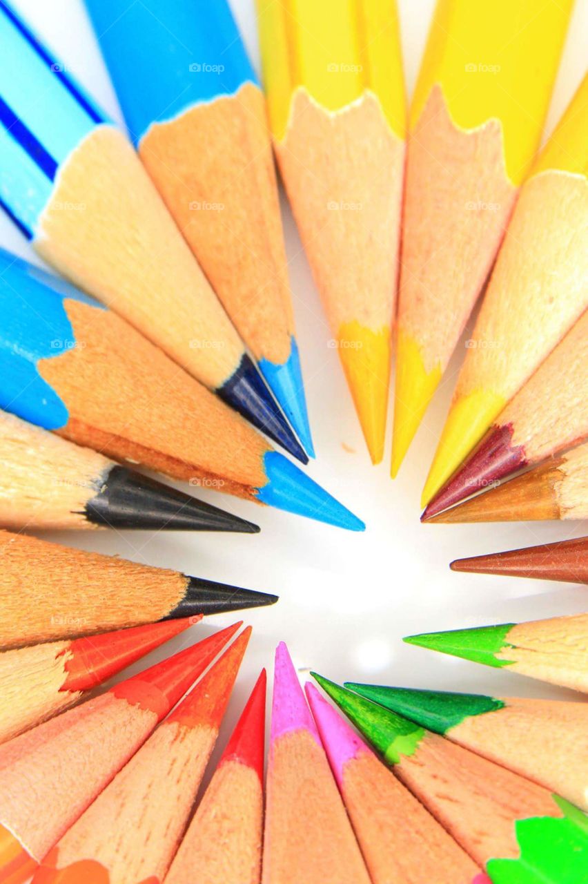 color pencil. close up of color pencils