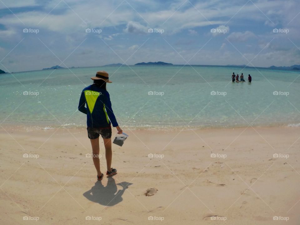 Walking by the seashore