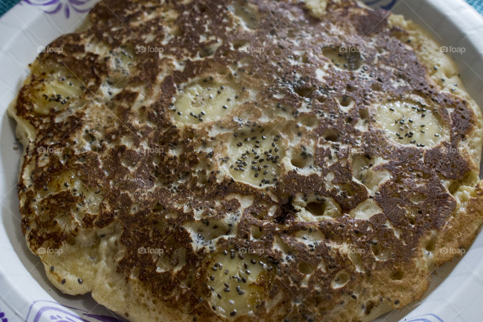 Banana oatmeal chia seeds pancakes