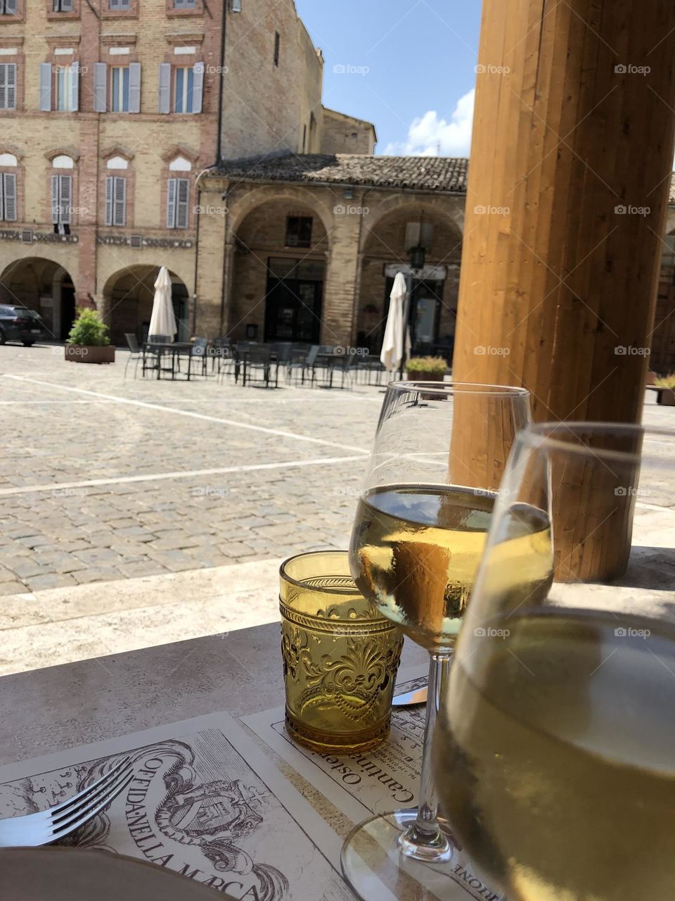 Drinking wine in summer afternoon 