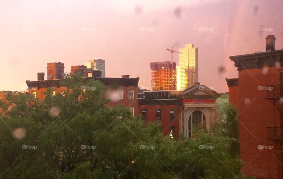 Rain in the city
