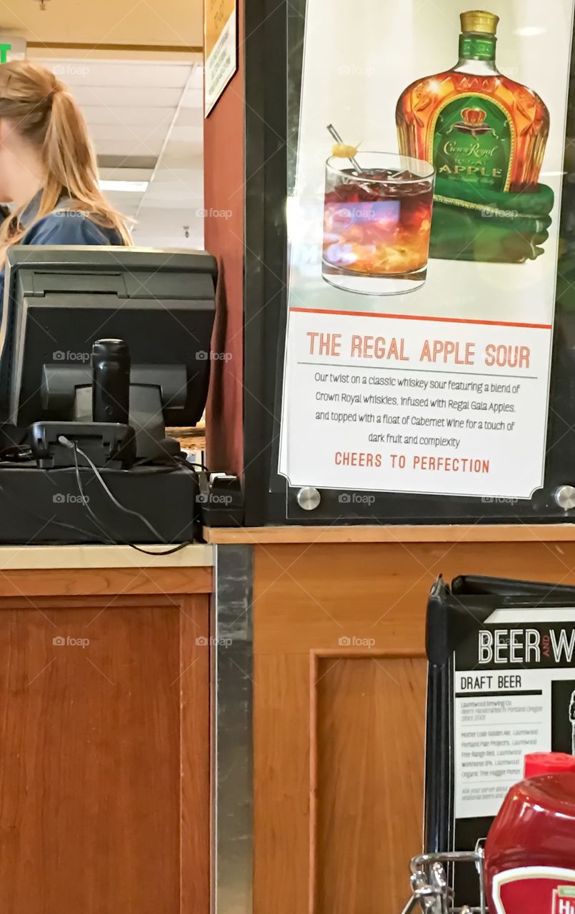 Cash register in bar