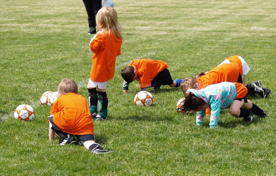 Getting ready to play soccer