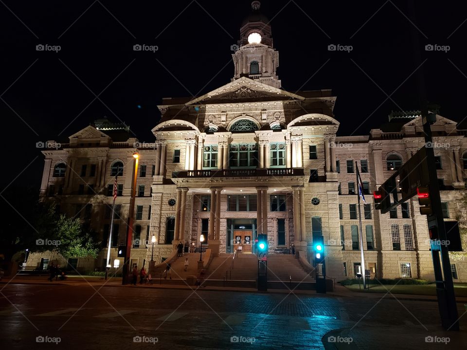 Downtown Fort Worth, Texas at night - Government Building
