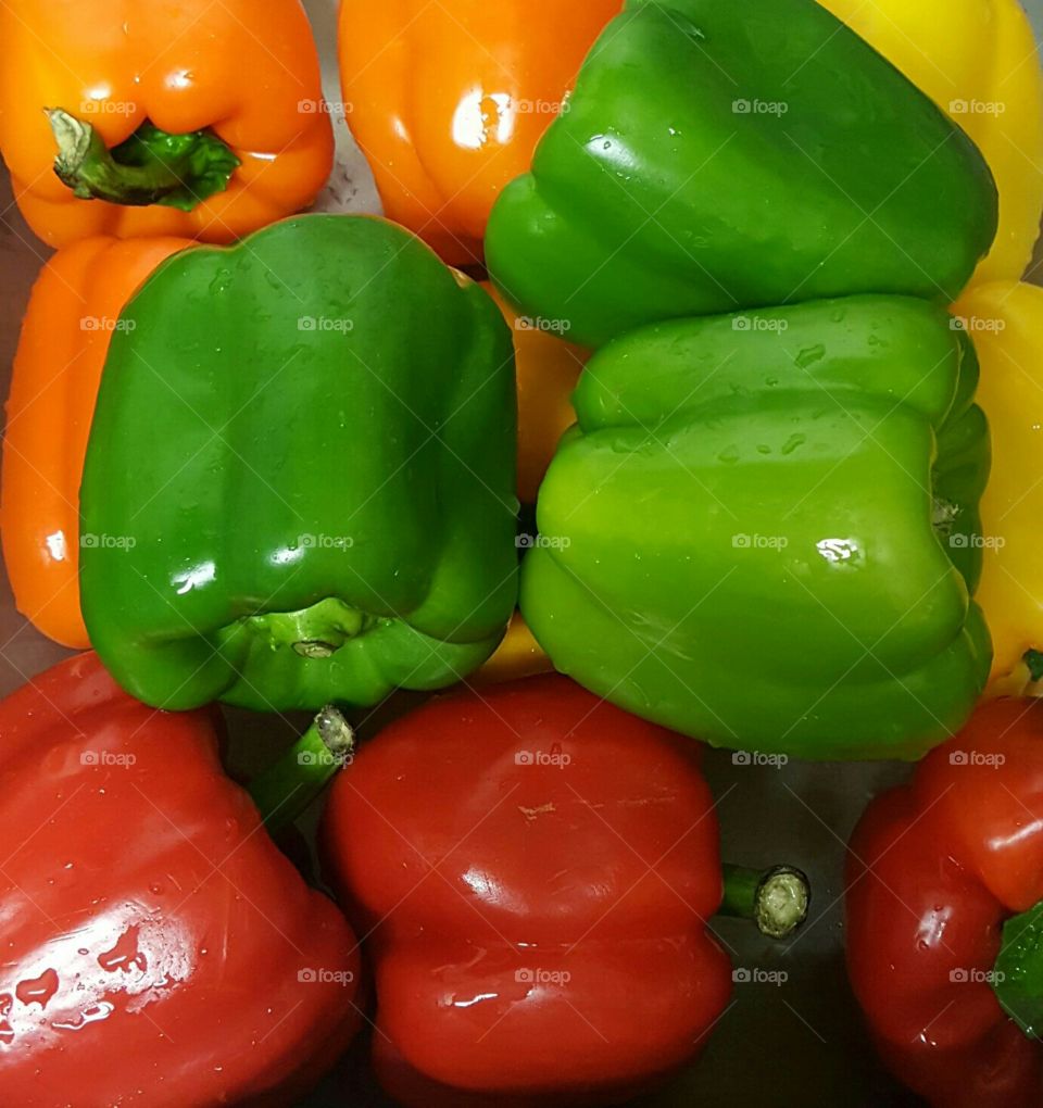 fresh and shiny Bell peppers