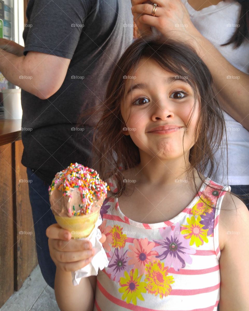 Close-up of girl holding ice- cream