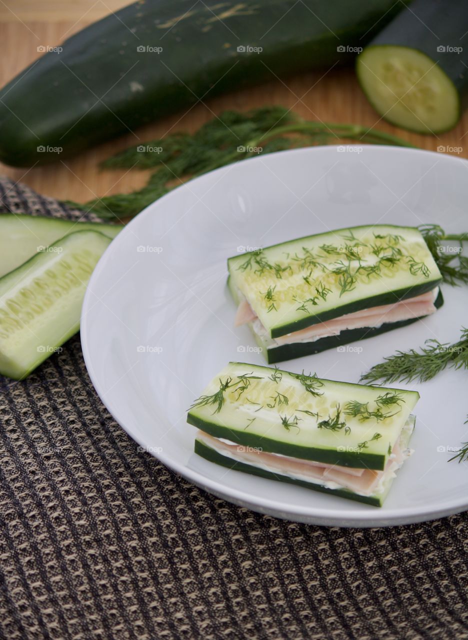 Cucumber Turkey sandwich 