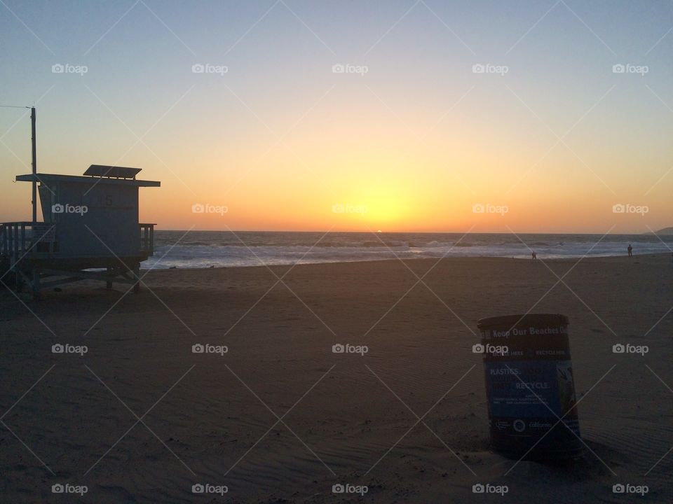 Sunset in Malibu, California at Point Dume