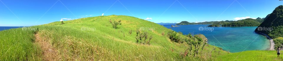 Island panoramic hill view 