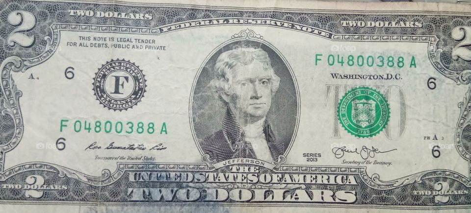 2 Dollar note from USA