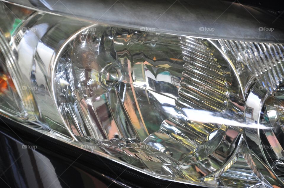 Car, Vehicle, Chrome, Headlight, Glazed