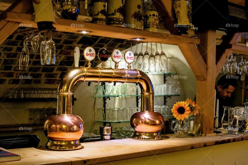 Beer machine in restaurant, Prague