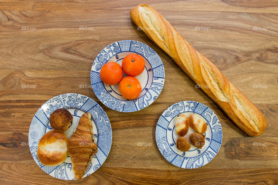 Spanish breakfast spread 