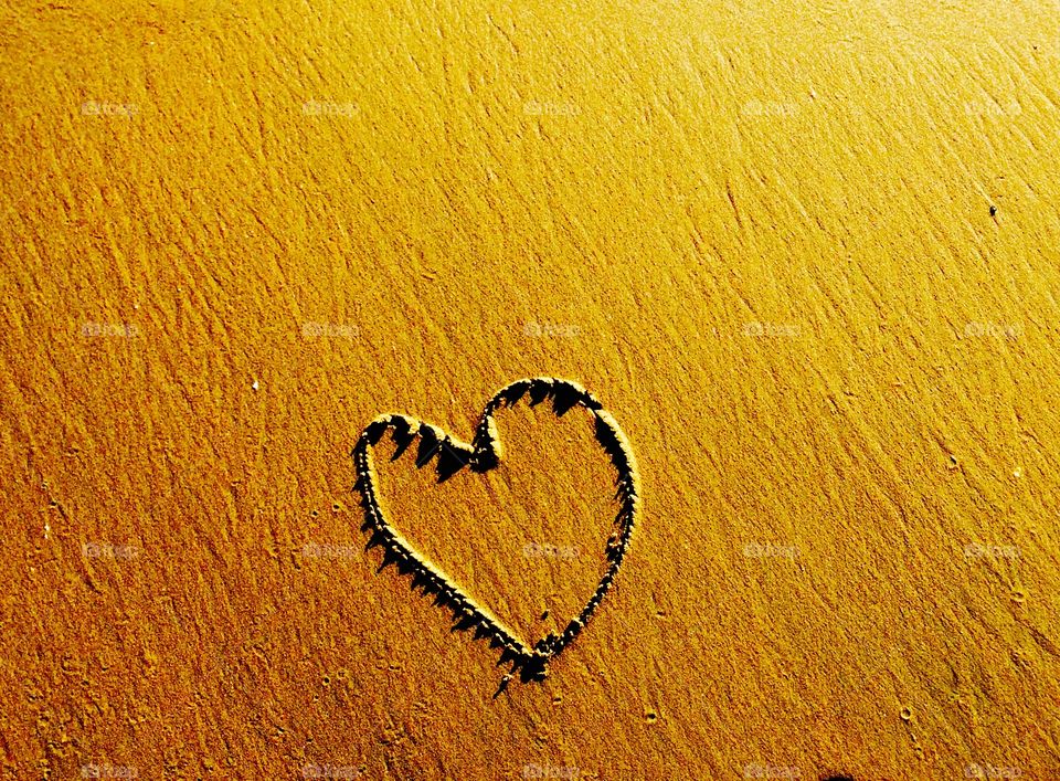 Heart in sand 