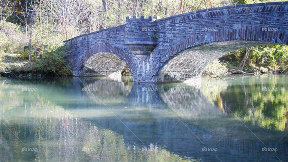 An old stone bridge that used to stand in Cooperstown, NY.