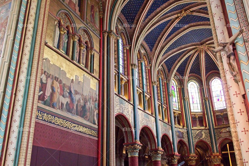 detail of the ceiling of the cathedral country
