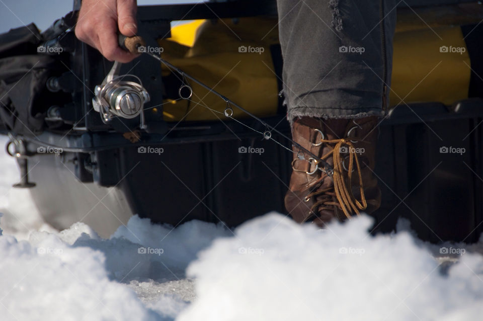 Ice fishing on Lake Winnepesaukee