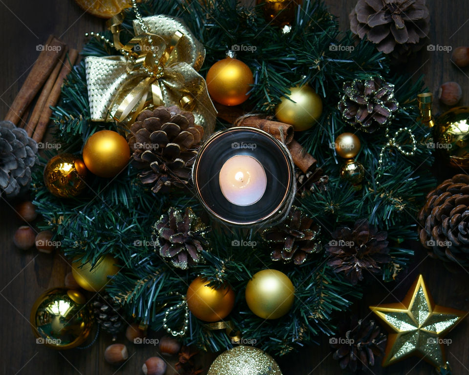 Christmas decoration on table