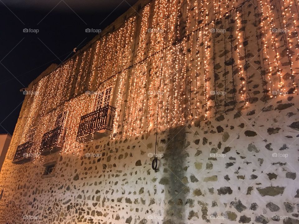 Lights in the castle window 