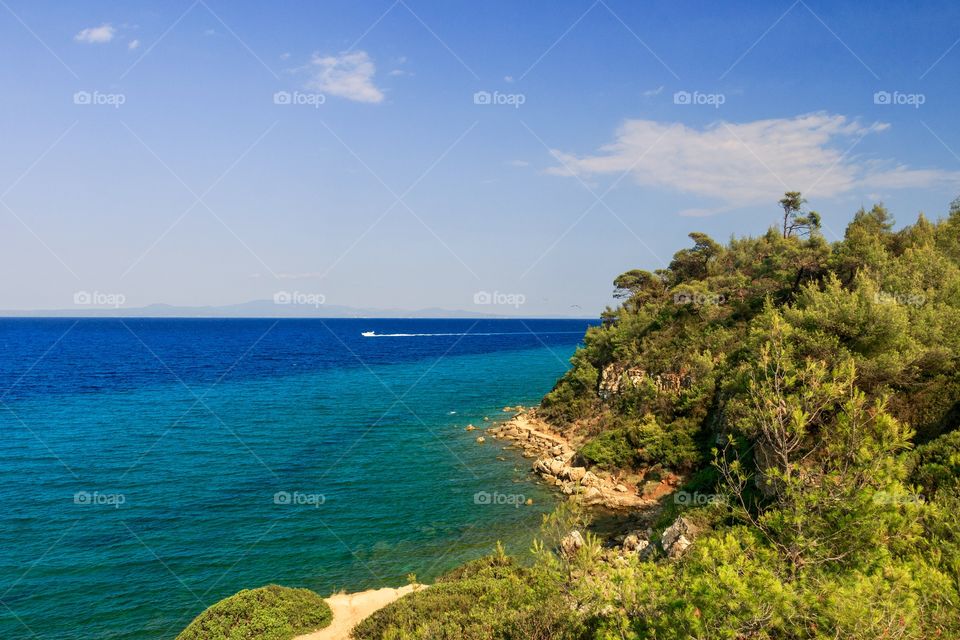 Beautiful landscape and sea view in Halkidiki, Greece