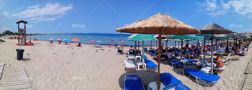Panorama of a beach in Artemida,Greece