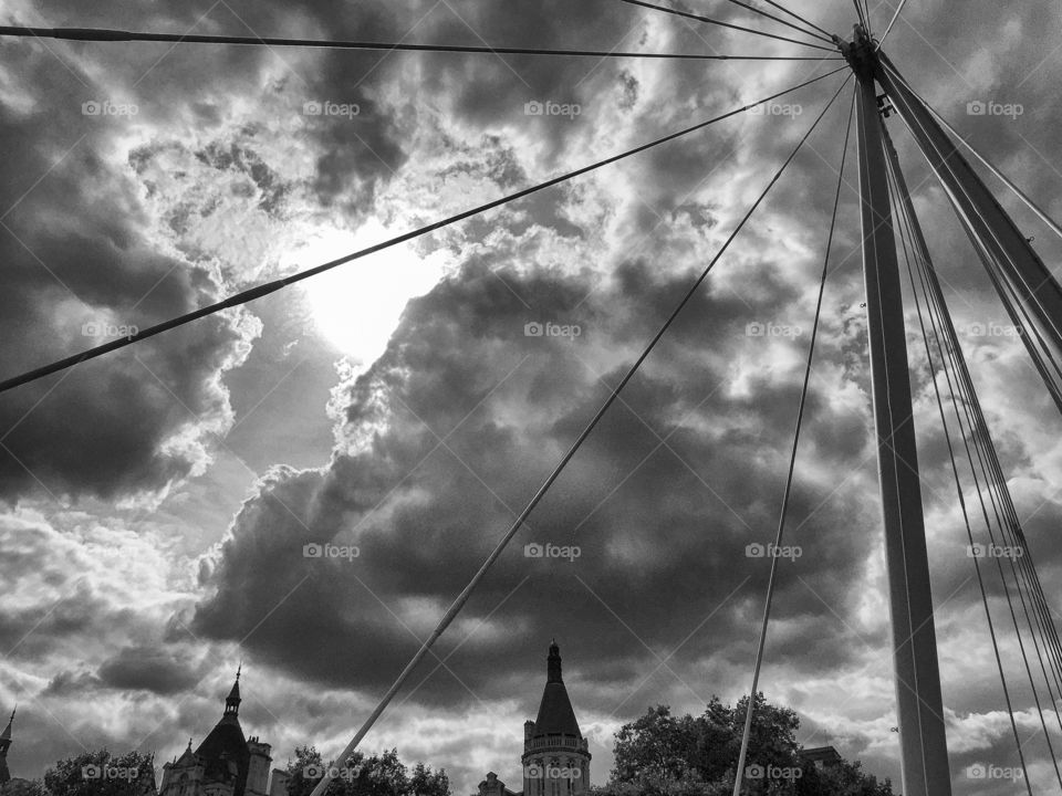 Storm clouds over London city