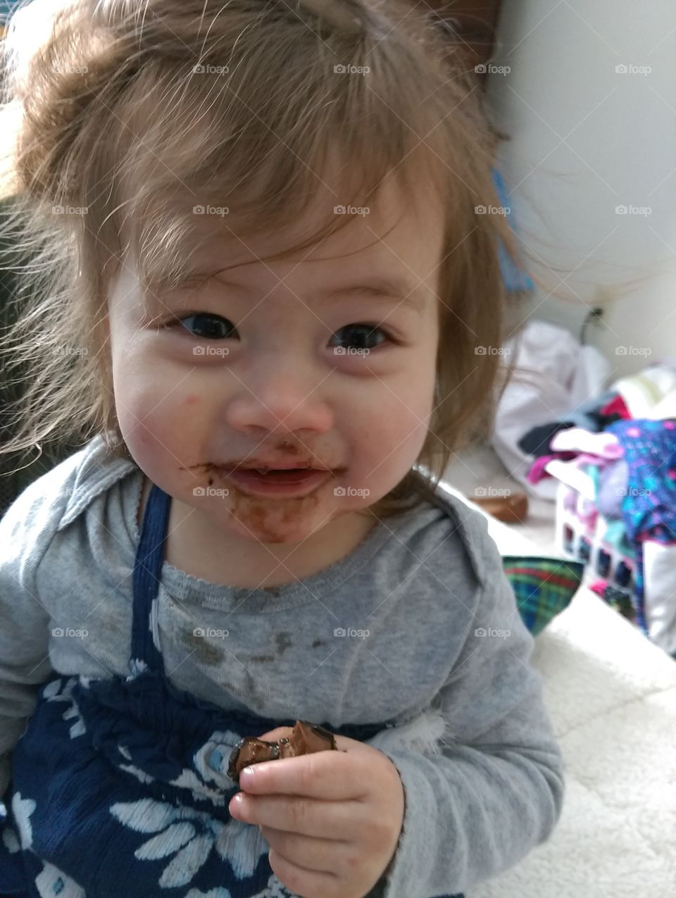 My baby :) eating chocolate