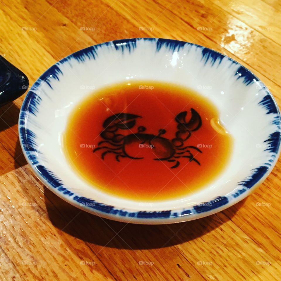 Sky sauce in crab dish 