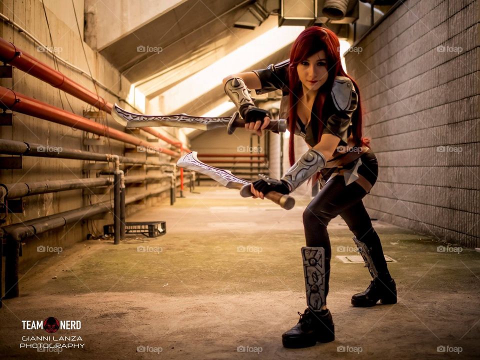 Katarina League Of Legends, game, play, nerd, costume, computer, cosplay, carnevale 