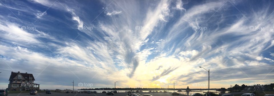 Amazing view of the sky by the beach in Groton, CT