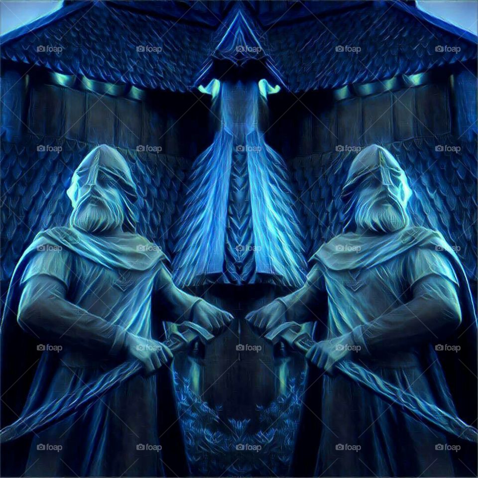 Viking statues at Epcot in Walt Disney World.