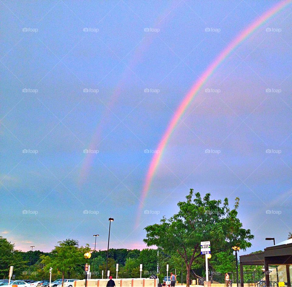 A double rainbow over the Washington DC Metro area