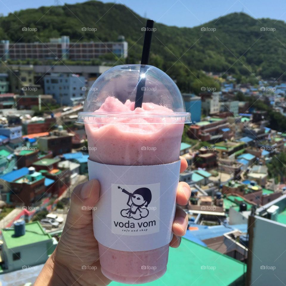 Slushie in warm sunny Busan, Korea. 