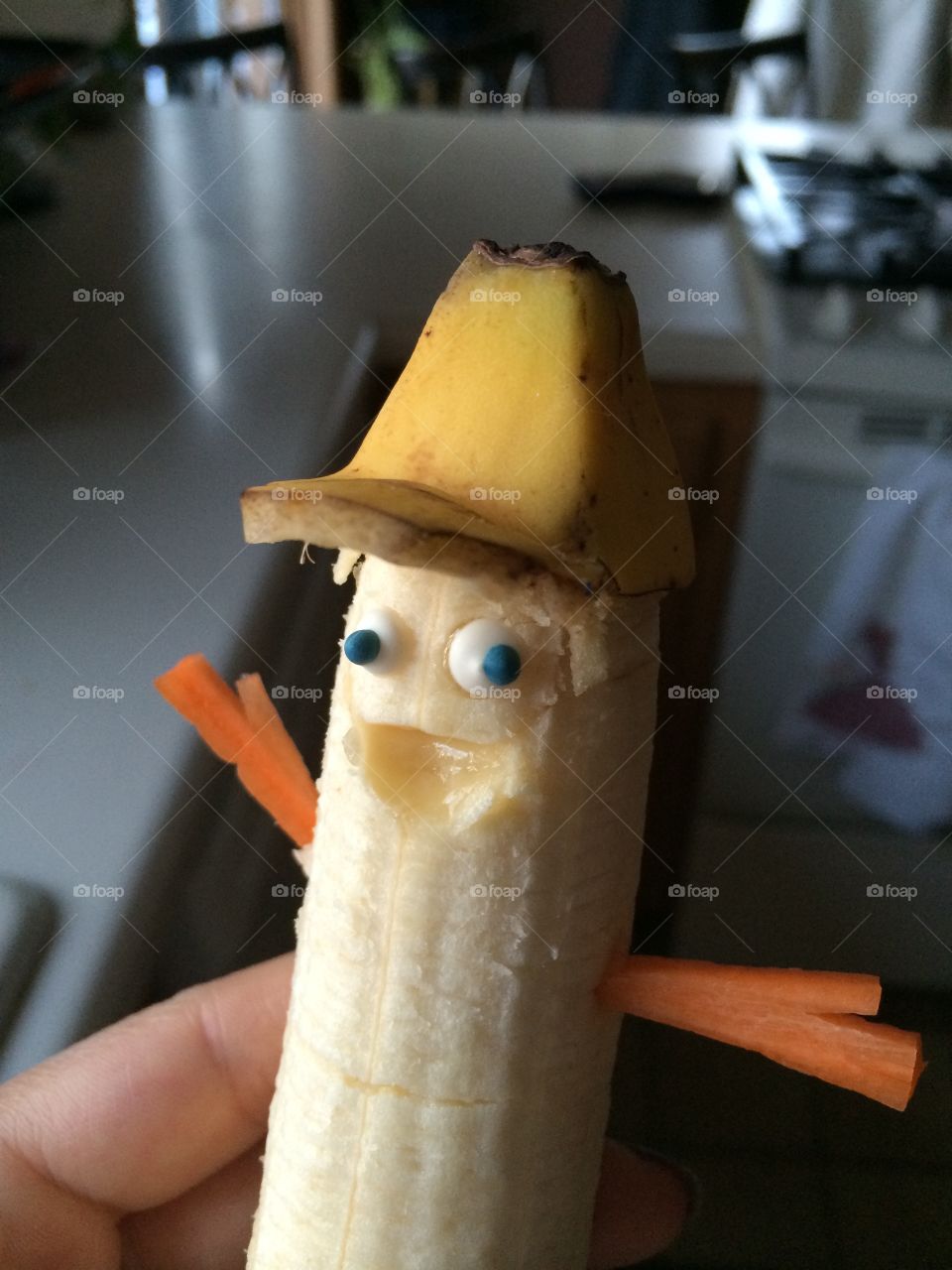 Happy banana. Healthy funny banana