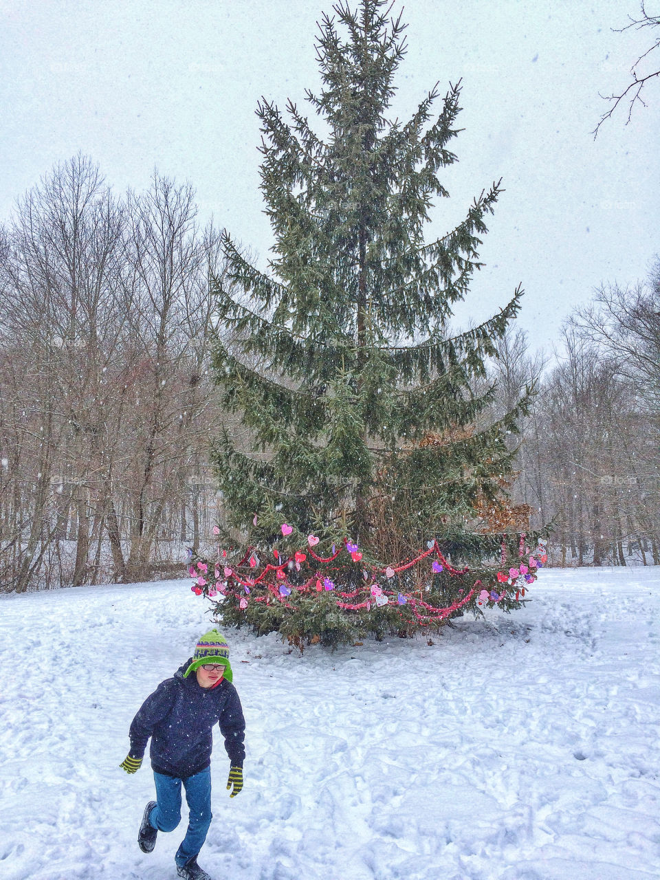 My nephew loving the snow...