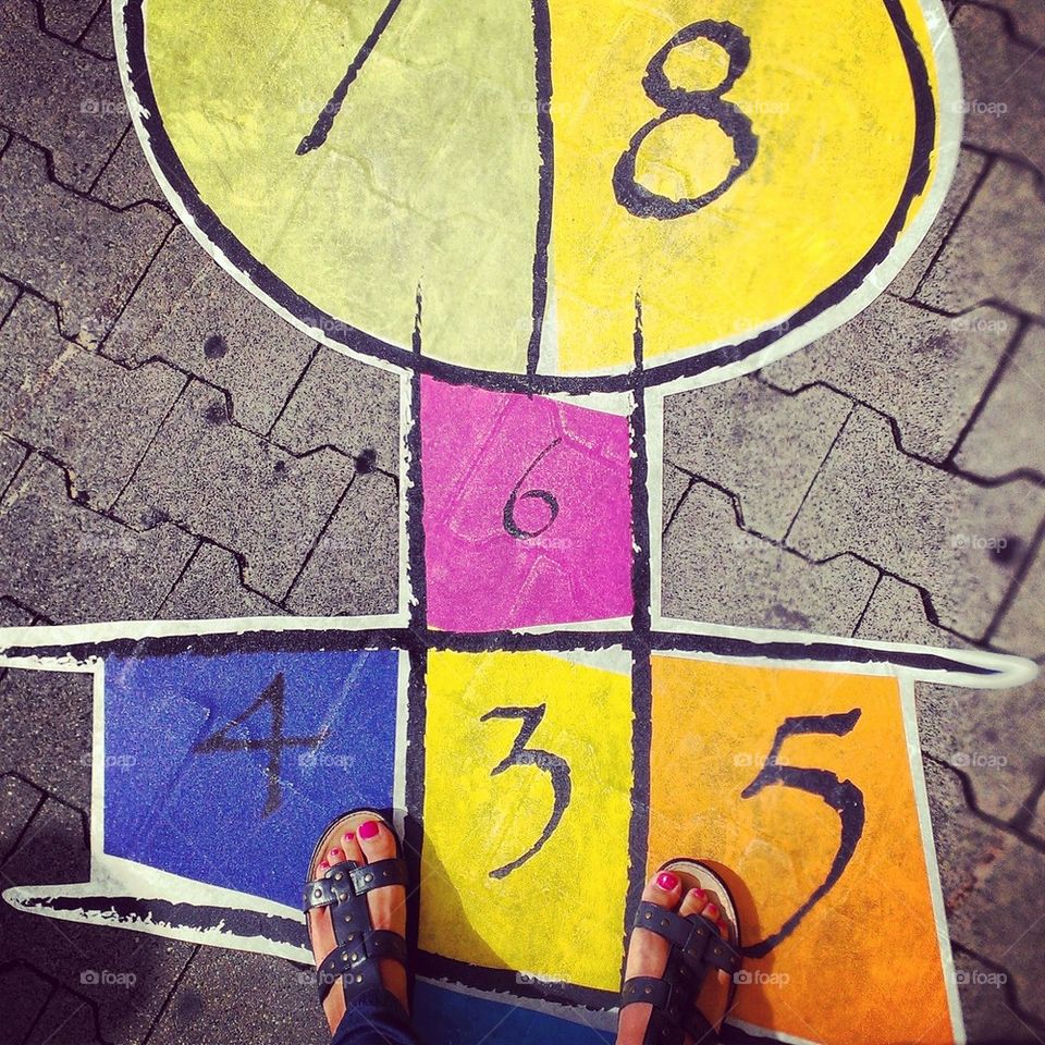 playground hopscotch childhood numbers by myshu