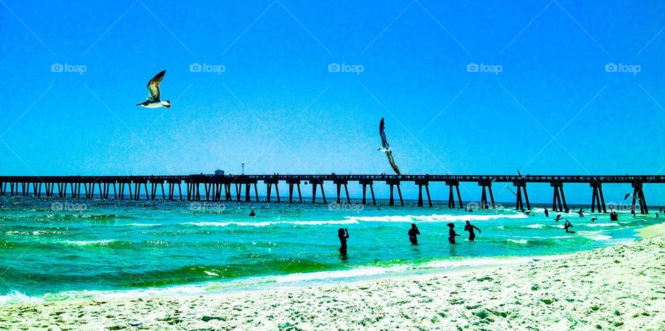 Pier on beach 