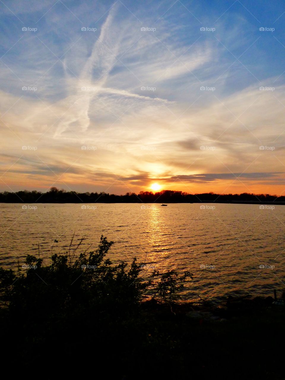 Lake and a sunset in Indiana 