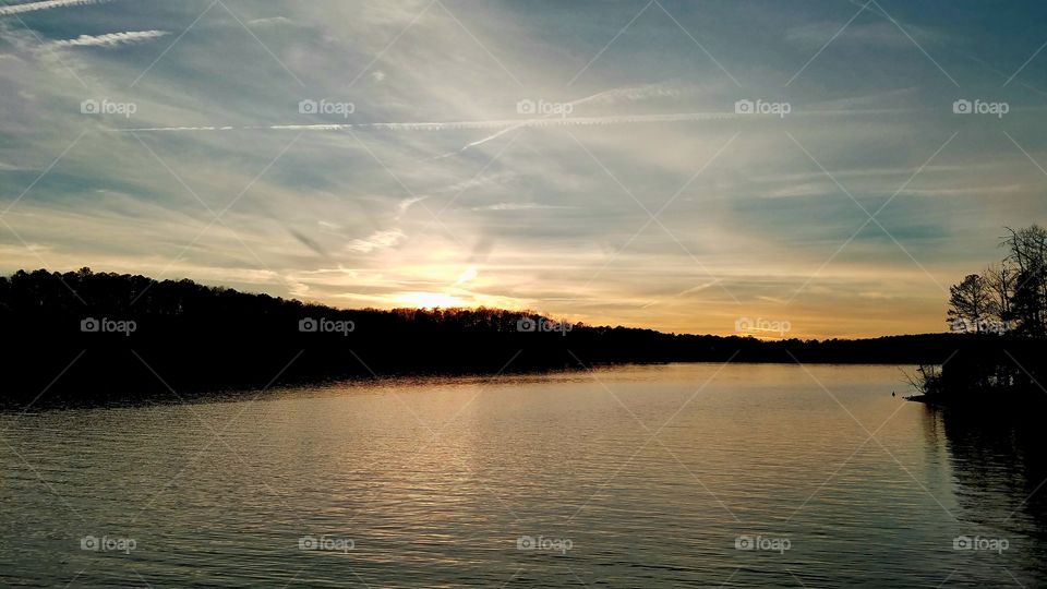 dusk on the lake