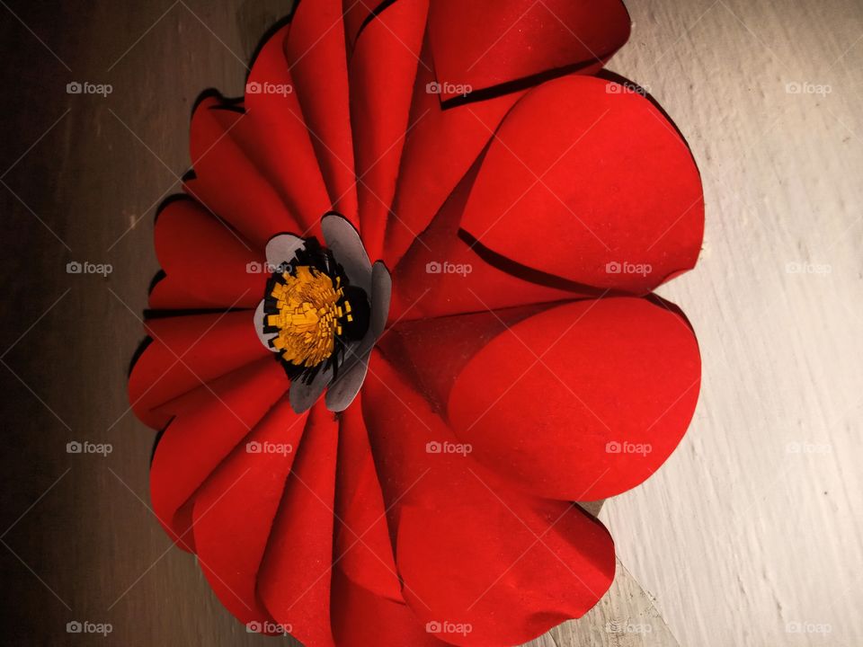 red paper flower