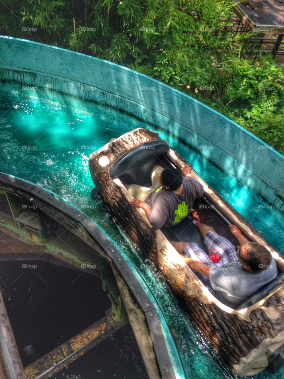 Ride the log. Log ride at six flags