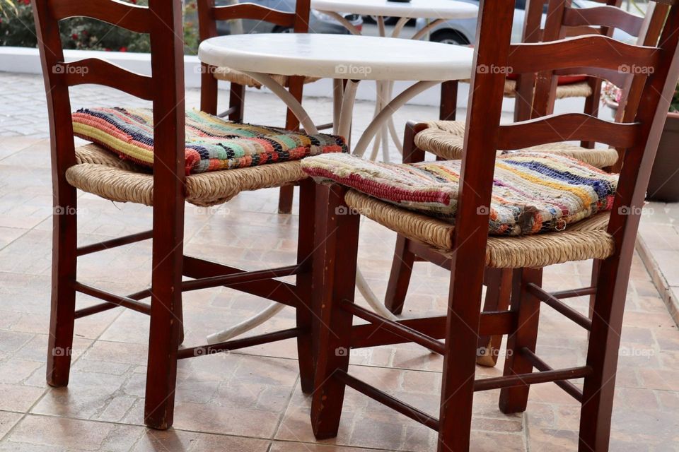 Coffee shop table and chairs