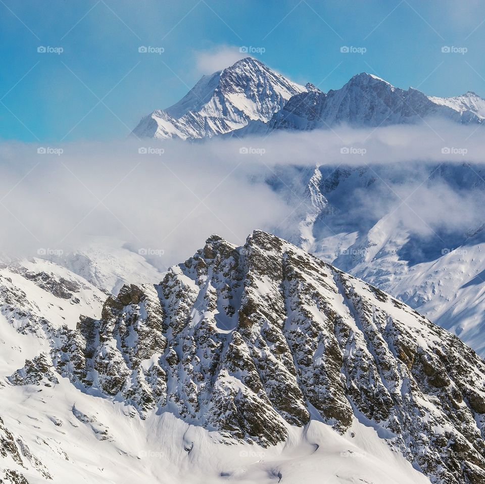 mountain peak in the swiss alps